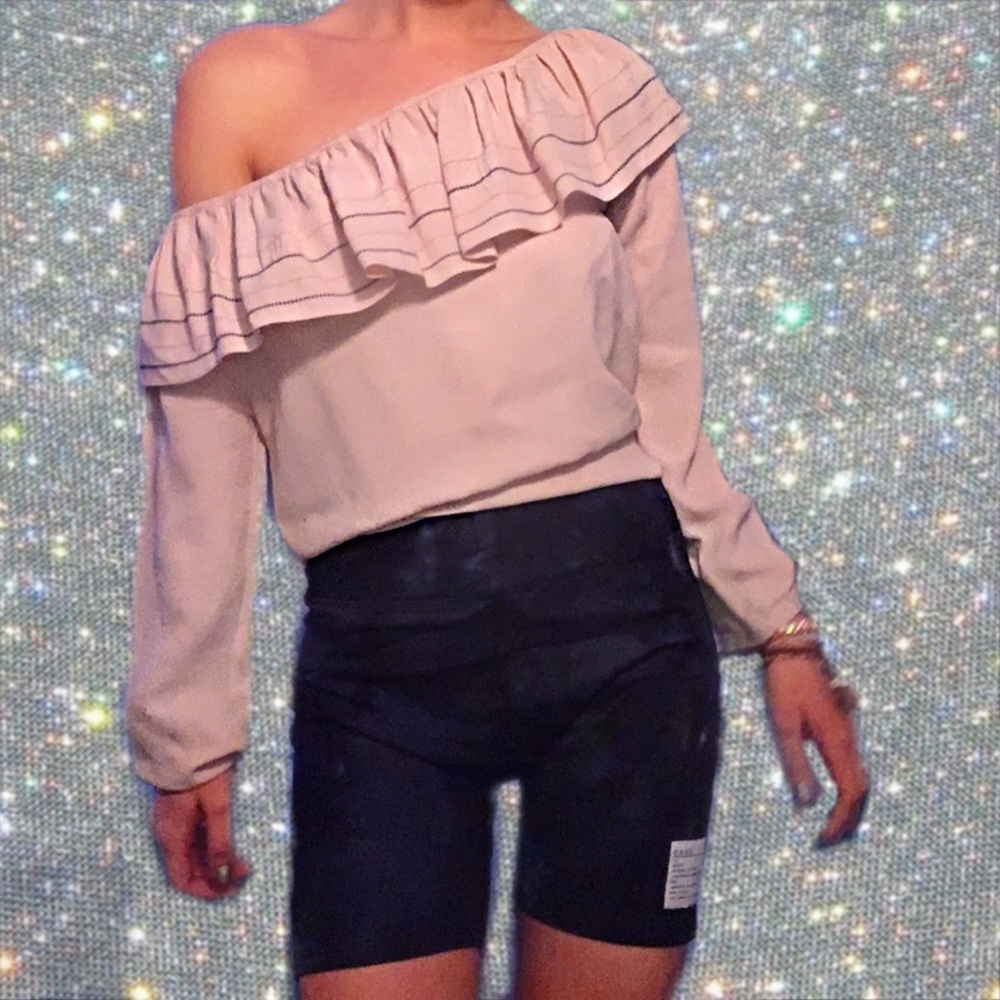 Club Monaco pink ruffle top